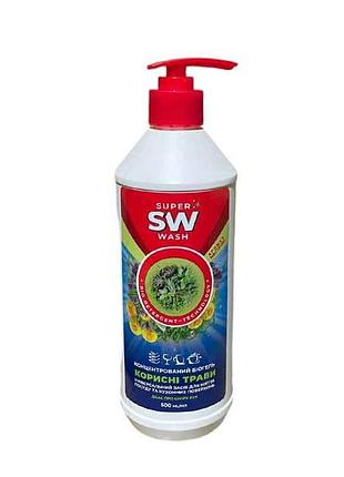 Гель для мытья посуды 500мл био полезные травы тм super wash