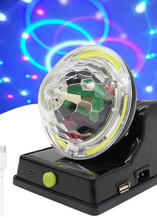 Дискошар з led ліхтарем, на сонячній батареї, usb, 360 energy 3888b/ лампа — дискоду для дому