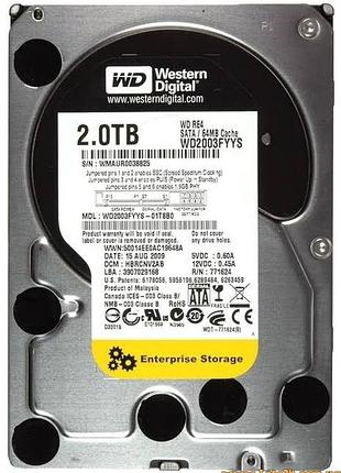 Жесткий диск 2 тб wd2003fyys wd re4 western digital 2tb sata 7200rpm винчестер для сервера пк компьютера nas накопитель hdd