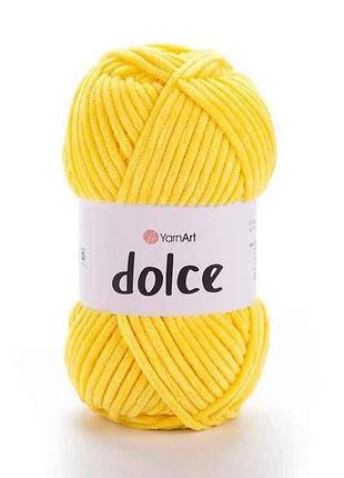 Пряжа dolce желтый 100% микрополиэстр 120м 100г 5шт/уп 761 тм yarnart