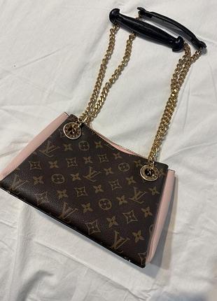 Жіноча сумка louis vuitton з монограмою, рожева, коричнева