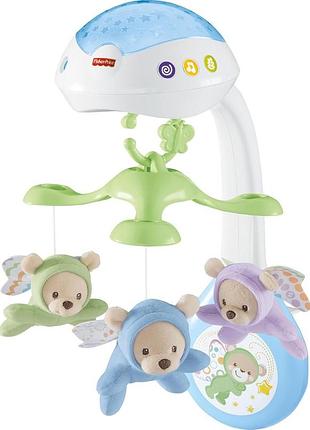 Fisher-price карусель з ведмедиками 3 в 1 з звуками та світловим шоу для дітей від народження cdn41