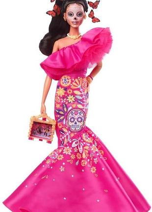 Barbie dia de muertos лялька (2023) у рожевій сукні з воланами + «жертва» для домашнього вівтаря barbie signature hjx14