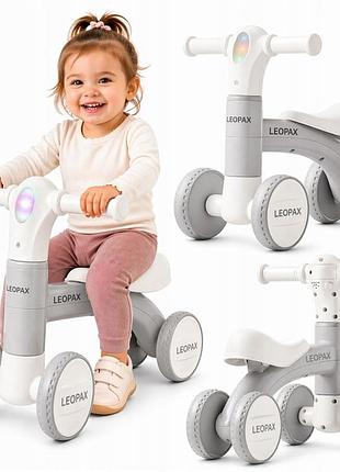 Біговел leopax трьохколісний легкий для дітей 12м+ з led світлом