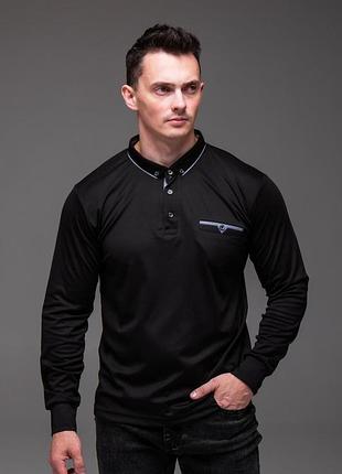 Мужская кофта поло черная 2xl
