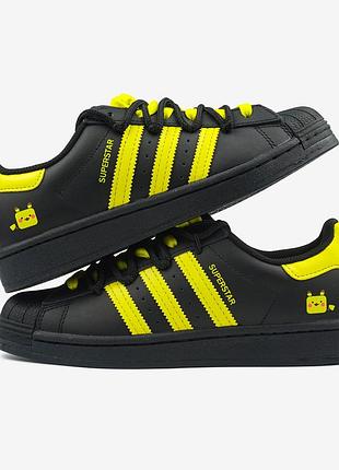 Adidas superstar pokemon black yellow custom 4