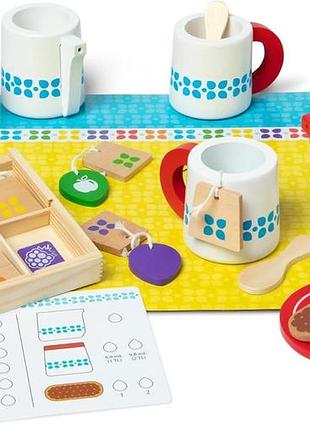 Melissa & doug дерев'яний набір для заварювання та подачі чаю рольова гра іграшкова їжа 3+ подарунок для хлопчика чи дівчинки