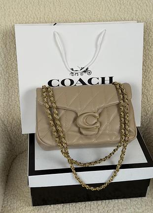 Coach tabby shoulder bag 26 pastel бежевый е