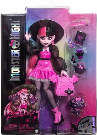 Лялька monster high draculaura аксесуари тваринка hrabia nietoperz bat-cat