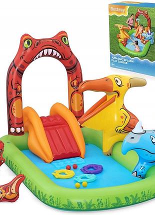 Надувний ігровий майданчик bestway jurassic для дітей басейн гірка