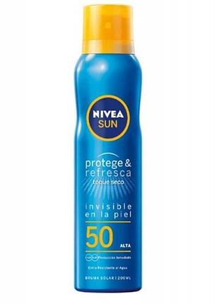 Сонцезахисний спрей nivea sun protect & refresh spf50 200 мл