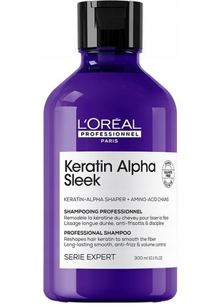 Шампунь l'oréal keratin alpha sleek для волосся 300 мл