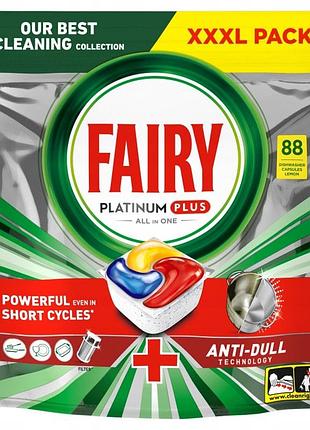 Капсули для посудомийної машини fairy platinum plus all in one 88 шт