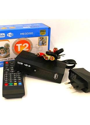 Цифровой тв тюнер megogo dvb t2 ресивер fta с iptv, wi-fi, youtube, usb мегого