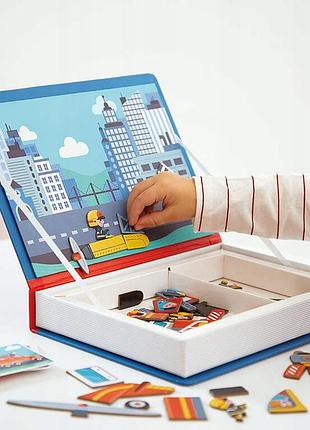 Пожежна охорона magnetibook janod 3+ магнітна пазла 78 елементів