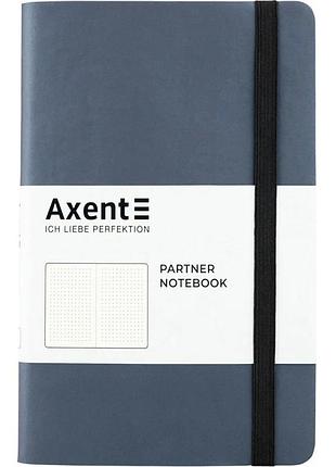 Книга записная axent partner soft 8310-14-a, a5-, 125x195 мм, 96 листов, точка, гибкая обложка, серебристо-синяя
