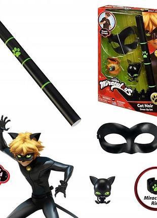 Костюм miraculous cat noir з аксесуарами biedronka чорний кіт