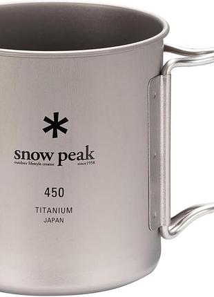 Snow peak титановий одношаровий кухоль 450 mg-143 сірий