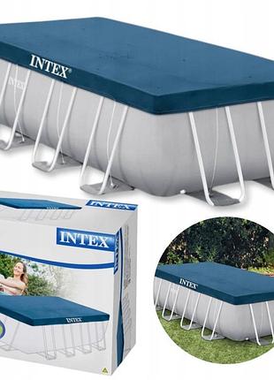 Кришка для басейну intex 400x200 каркасний прямокутний захисна плівка
