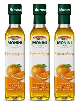 Набір з 3 штук оливкова олія extra virgin monini набір 3 шт смак апельсина