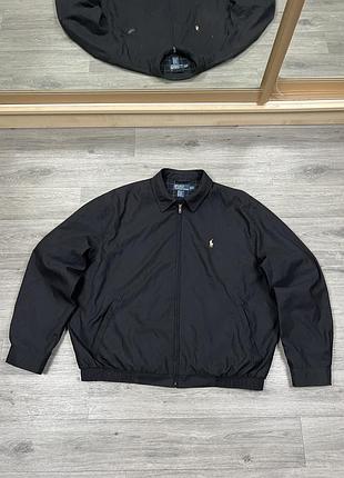Черная куртка ветровка харрингтон polo ralph lauren оригинал мужская бомбер на молнии ральф лорен оригинальная демисезонная легкая xl