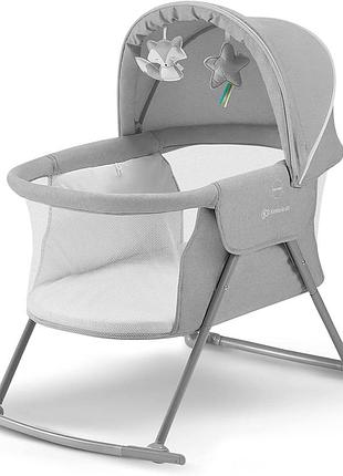 Kinderkraft ліжечко дитяче 3в1 lovi туристичне ліжко люлька просте складання дуга з іграшками та москітною сіткою регульований