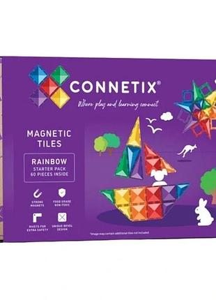 Магнітні блоки конструкторconnetix магнітні - rainbow starter pack 60 шт. connetix: стартовий пакет магнітних
