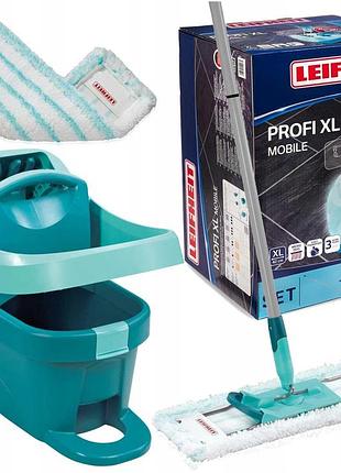 Відро зі шваброю набір leifheit press profi xl 55096 плоска 42 см відро з віджимачем на колесах