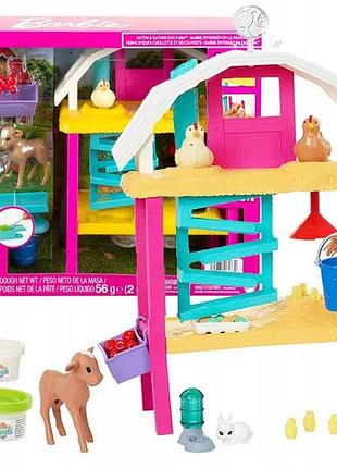 Mattel barbie ферма веселих курей + лялька hgy88 набір веселих