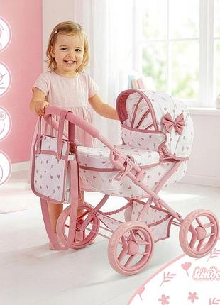 Візок для ляльок глибока гондола з сумкою складний кошик kinderplay