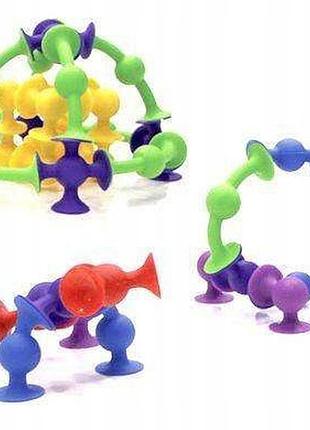 Силіконові блоки з присосками squigz стартовий набір 22 штуки від fat brain toys