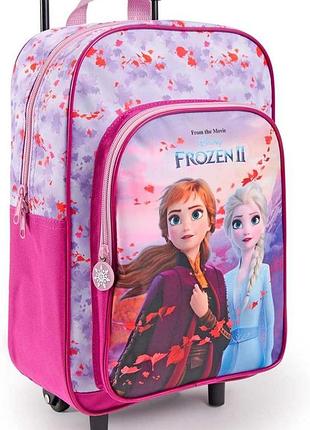 Perletti frozen 2 рюкзак для дівчаток 3-6 років фіолетовий рожевий дитячий рюкзак крижане серце з 2 колесами і передньою кишенею