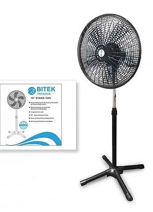 Підлоговий вентилятор bitek 18" (46 см), 120 вт, 5 пластикових лопатей