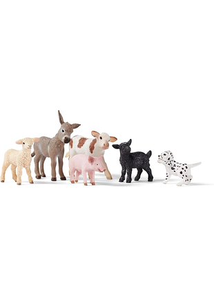 Schleich farm world набір тварин з ферми 77534 з собакою свинею козою вівцею та віслюком іграшка для дітей від 3 років детальний