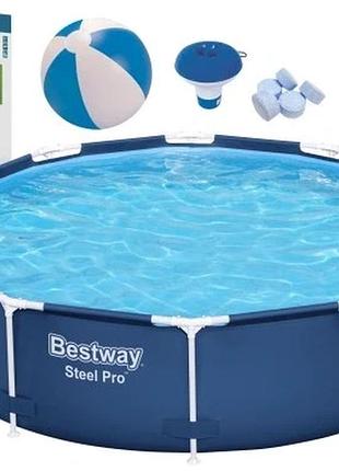 Басейн bestway 305x76 305 шт. 76 steel pro 56679 +аксесуари кругла модель 2025
