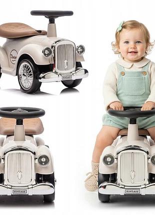 Їздовий автомобіль sun baby retro дитячий гоночний ходунок пшач екрю