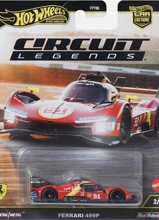 Ferrari 499p легенди треку hot wheels premium 1:64