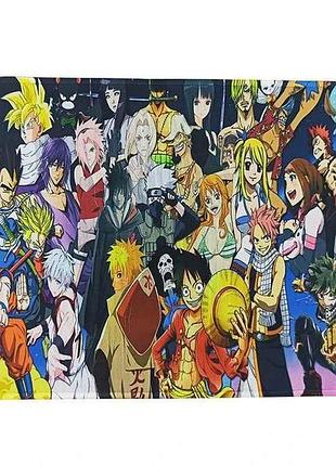 Килимок для мишки 250x210мм аніме one piece 5 з боковою прошивкою, антиковзаюча основа тм gerlax