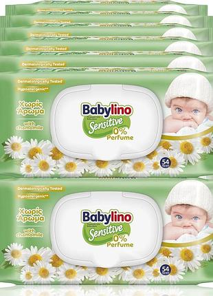 Серветки babylin sensitive для новонароджених 0% парфумів 98% натуральні 864 шт. упаковка з кришкою для збереження свіжості