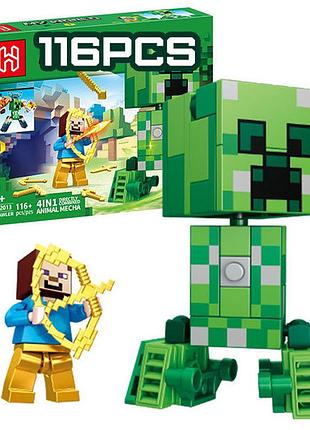 Игрушка конструктор охота на крипера майнкрафт (minecraft) 116 деталей для детей (l_15654)