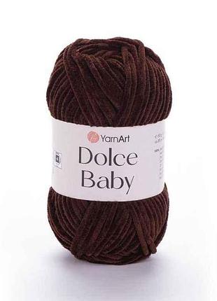 Пряжа dolce baby темно-коричневий 100% мікрополіестр 85м 50г 5шт/уп 775 тм yarnart