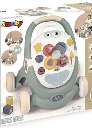 Smoby little ходунки-толкач інтерактивні 3в1 140304