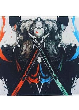 Килимок для мишки 250x210мм аніме one piece rononoa zoro з боковою прошивкою антиковзаюча основа тм gerlax