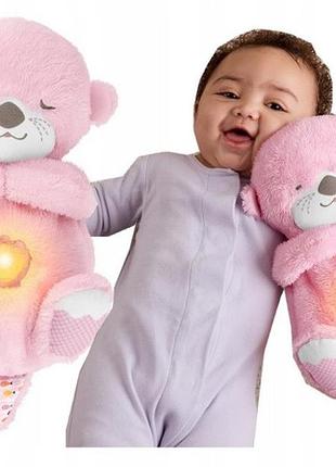 Іграшка fisher price przytulanka wydra шумовий заспокійливий для малюка +0 місяців рожевий