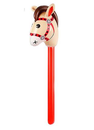 Іграшка надувна голова коня на палиці 100 см hobby horse для тренувань гоббихорсинг для дітей (l_13701)