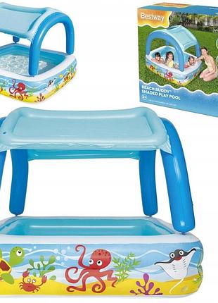 Надувний басейн з навісом квадратний садовий 140x140cm 52192 bestway