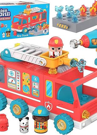 Learning resources design & drill bolt buddies вогняна вантажівка будівництво іграшка 54-елементний набір
