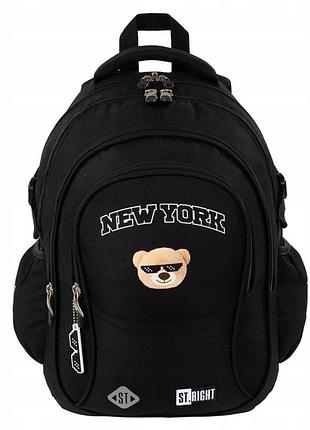 Рюкзак шкільний багатокамерний st.right miś 23 л молодіжний nyc mood