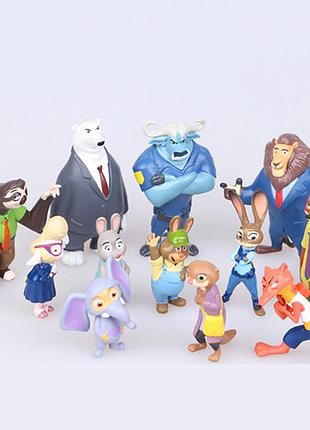 Іграшка ігрові фігурки зоотрополіс (звірополіс), 12 персонажів zootopia для дітей (l_10727)