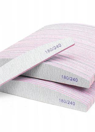 100 шт. пилка для нігтів "човник" зебра 180/240